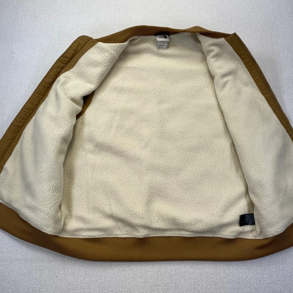 The North Face Cuchillo Insulated Quilted Sherpa Lined Bomber Vest Mens M Tan